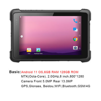 Android बारकोड स्कैनर के साथ BT4.2 800x1280 बीहड़ टैबलेट पीसी