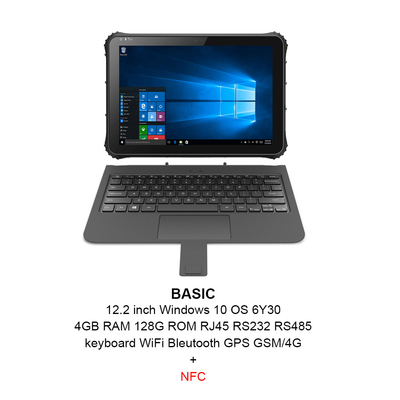 12.2 इंच 1920x1200 विंडोज 10 बीहड़ टैबलेट इंटेल सीपीयू 6Y30